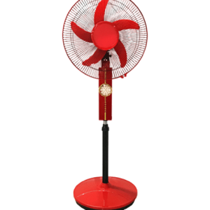 VENTILATEUR SOLAIRE SUR PIED 16" CHARGEABLE-ROUGE 18W 12V-220V