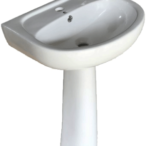 LAVABO ROND AVEC COLONNE BLANC ''MS''