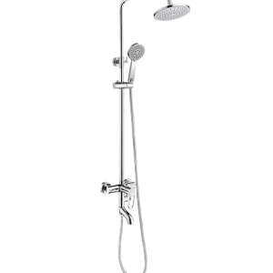 BARRE DE DOUCHE EN INOX HAUT ROND AVEC FLEXIBLE+TELEPHONE