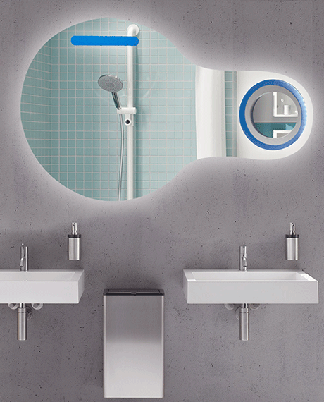 MIROIR DE DOUCHE AVEC LAMPE LED TACTIL 990*40*600MM REF: LL001