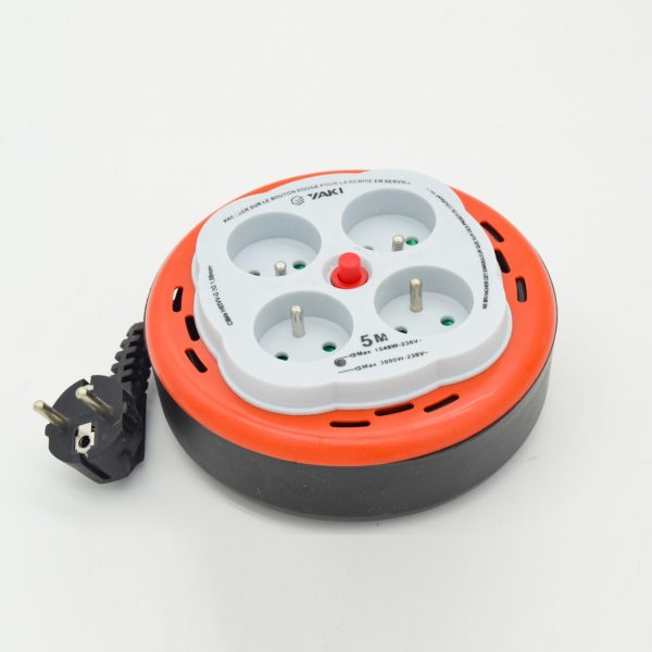 ENROULEUR USAGE DOMESTIQUE  5M + 3 PRISES "YAKI"