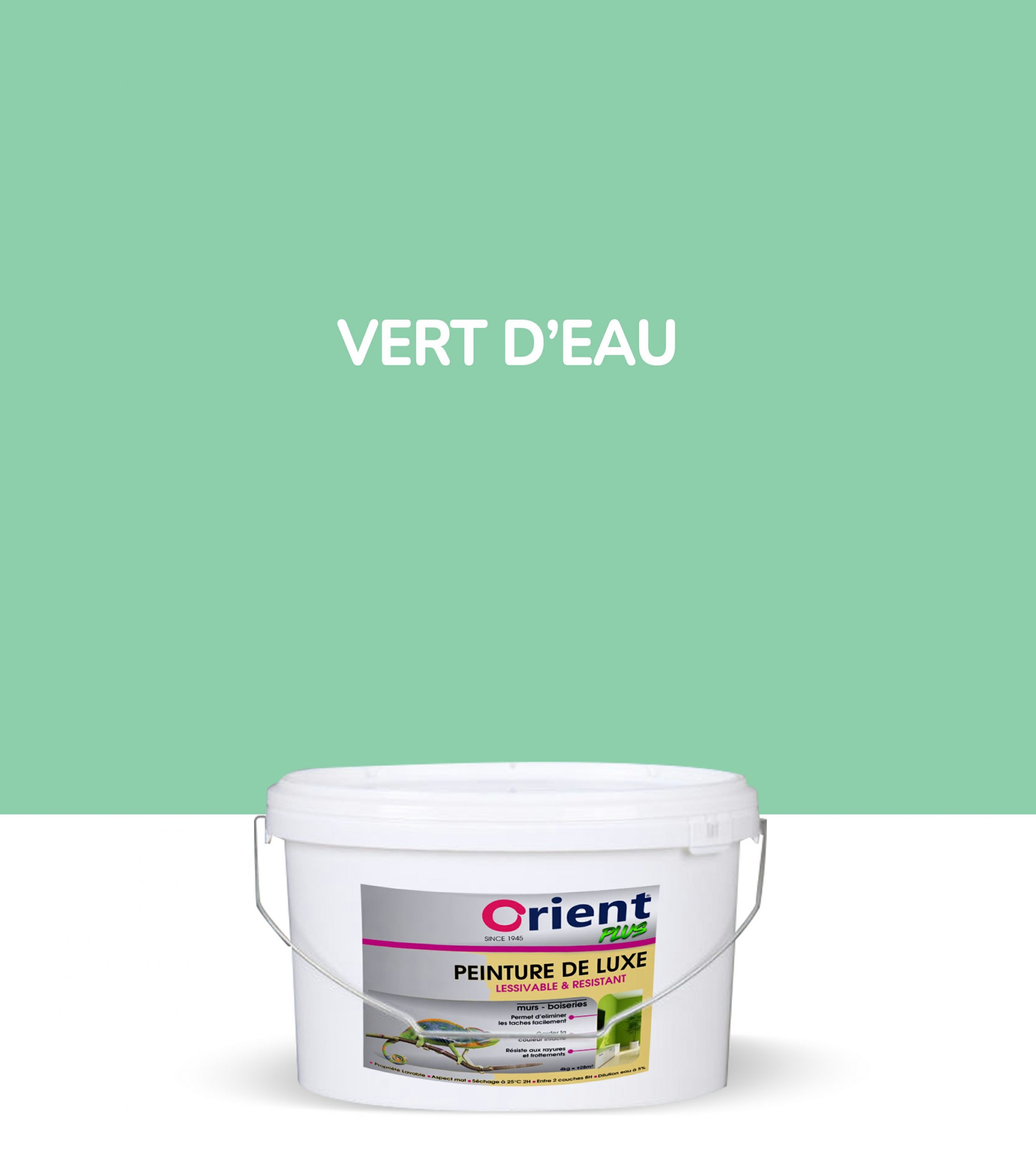 Peinture a l'eau Orient plus 4kg couleur: VERT D'EAU