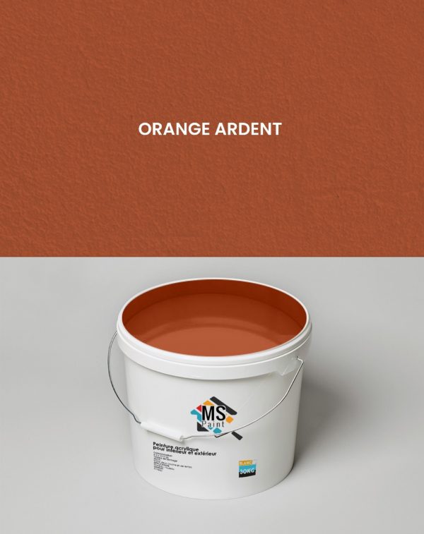 PEINTURE A L'EAU INTERIEUR/EXTERIEUR "MS" 30KG ORANGE ARDENT