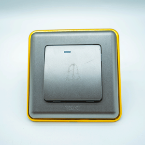BOUTON POUSSOIR A BASCULE LUMINEUX GRIS DORE "YAKI"