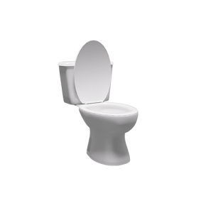 WC HORIZONTAL DOUBLE POUSSOIR BLANC P TRAP 640*370*820 REF:2066