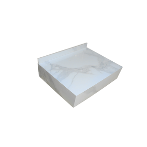PLAQUE MARBREE 610X465X150MM AVEC FIXATION - BLANC
