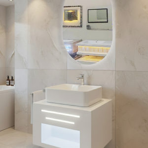 MEUBLE SDB 60*50*40CM AVEC DETECTION+ MIROIR LED 50*70CM REF:IB-054
