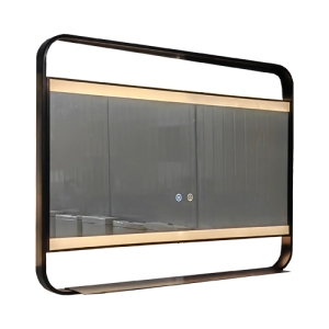 MIROIR SDB SMART LED 80*60CM-2700-6500K IP44 BORDURE NOIR REF:RF8060A