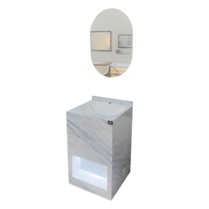 MEUBLE SDB 50*50*80CM AVEC DETECTION+ MIROIR LED 50*70CM REF:IB-056