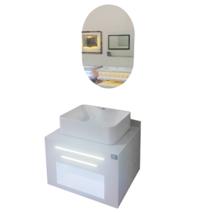 MEUBLE SDB 60*50*40CM AVEC DETECTION+ MIROIR LED 50*70CM REF:IB-054