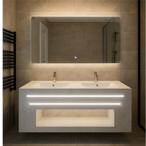 MEUBLE SDB 120*50*40CM AVEC DETECTION+ MIROIR LED 120*60CM REF:IB-036