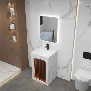 MEUBLE SDB 50*50*80CM AVEC DETECTION+ MIROIR LED 50*60CM REF:IB-011