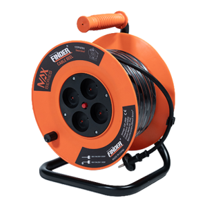 MULTIPRISE RALLONGE 4TROU AVEC ENROULEUR "FINDER" 1.5MM2*25M Ref: FD39162501