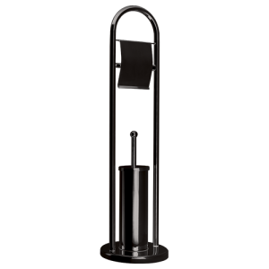 PORTE-PAPIER & BROSSE WC SUR PIED – NOIR MAT "DUXXA" REF: P-6002S