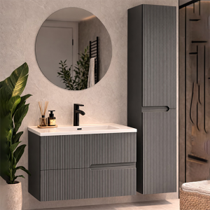 MEUBLE DE SALLE DE SALLE DE BAIN & MIROIR "ARMADEO" REF:ALACATI 80CM