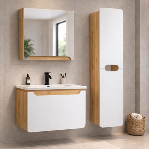 MEUBLE DE SALLE DE BAIN & MIROIR "ARMADEO" REF:DESTAN 80CM