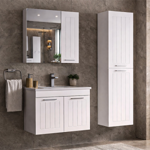 MEUBLE DE SALLE DE BAIN & MIROIR "ARMADEO" REF:KAPRIS 80CM