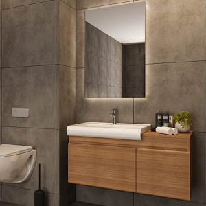 MEUBLE DE SALLE DE BAIN & MIROIR "ARMADEO" REF:LAPIS 80CM