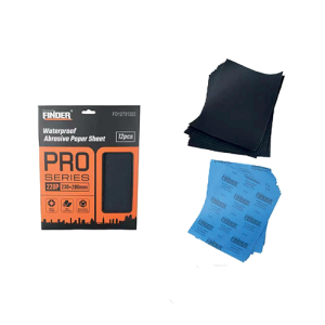 PAPIER ABRASIF WATERPROOF 230x280MM "FINDER" PAQT DE 12PCS